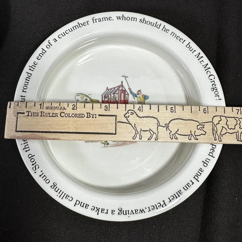 2 pc Beatrix Potter PETER RABBIT Wedgwood of Etruria & Barlaston Child Dish Set - Picture 7 of 10